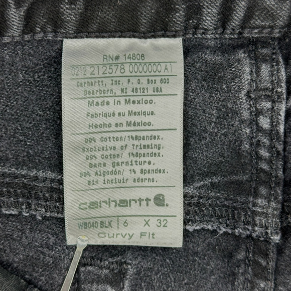 CARHARTT Curvy Fit Black Bootcut Denim Jeans Women’s Size 6x32 - Picture 5 of 8